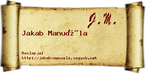 Jakab Manuéla névjegykártya